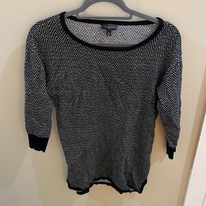 The Limited Black and White Chevron Sweater